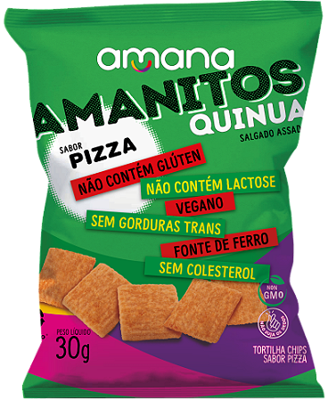 Snack de Quinua Amanitos sabor Pizza | sem Lactose '40g