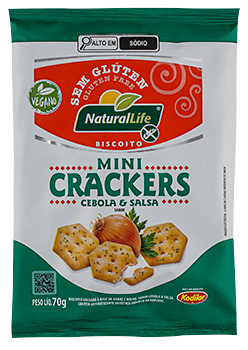 Mini Crackers sabor Cebola e Salsa | sem glúten e vegano '70g