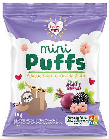 Mini Puffs Biscoito de Arroz com Amora e Beterraba '15g