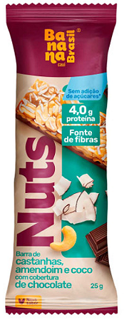 Nuts Barra Castanhas, Coco e Chocolate | com 4g de Proteína '25g