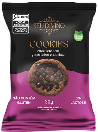 Cookies Chocolate com Gotas de Chocolate | vegano e sem glúten '30g