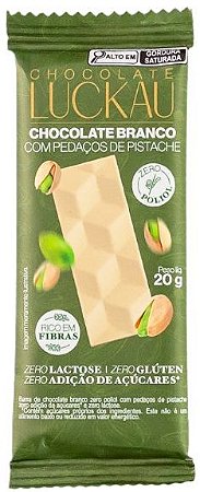 Chocolate Branco com Pedaços de Pistache em tablete | sem lactose e zero açúcar '20g