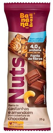 Nuts Barra Castanhas e Chocolate | com 4g de Proteína '25g