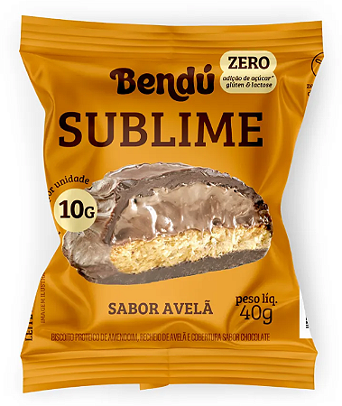 Biscoito com recheio Avelã coberto com Chocolate com 10g de proteína | zero açúcar '40g