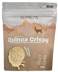 Biscoito Quinoa Crispy cobertos com Chocolate Branco | sem lactose e zero açúcar '60g