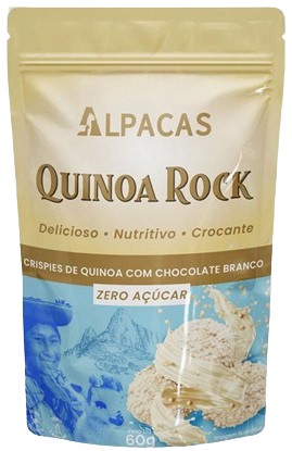 Biscoito Flocos de Quinoa cobertos com Chocolate Branco Quinoa Rock | zero açúcar (60g)