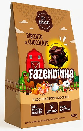 Biscoito Kids de Chocolate Fazendinha | vegano e sem lactose '50g