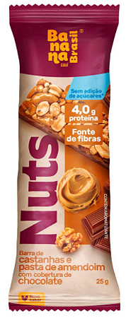 Nuts Barra Castanhas, Pasta de Amendoim e Chocolate | com 4g de Proteína '25g