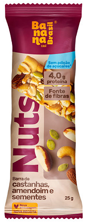 Nuts Barra Castanhas e Sementes | com 4g de Proteína '25g