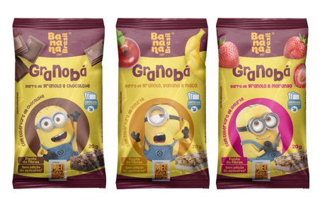 Barra Kids Minions Granobá Granola e Frutas ZERO adição de açúcar | COMBO com 3 unidades