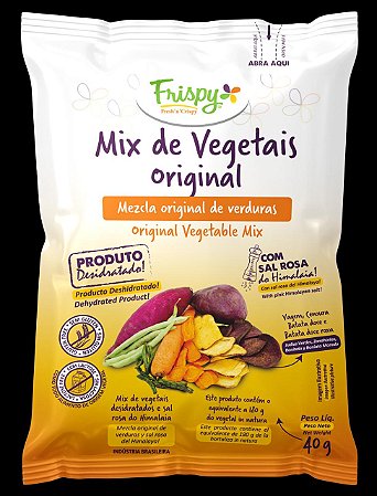 Chips Original Mix Batata Doce, Batata Roxa, Cenoura e Vagem | vegano e sem glúten '40g