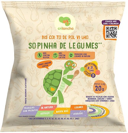 Biscoito de Polvilho Sopinha de Legumes | sem glúten e sem leite '20g