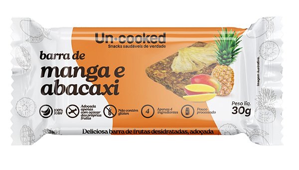Barra de Frutas Manga e Abacaxi | sem glúten e sem adoçantes '30g