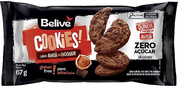 Cookies sabor Avelã e Chocolate | sem leite e zero açúcar '67g
