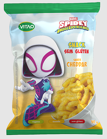 Snacks sabor Cheddar linha DISNEY | sem glúten e sem lactose '30g