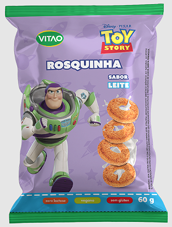 Rosquinhas sabor Leite linha DISNEY| sem glúten e sem leite '60g