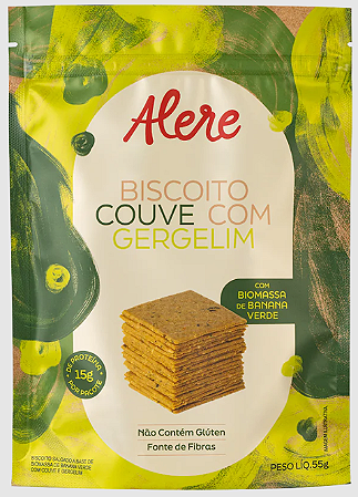 Biscoito Couve com Gergelim 15g de proteína vegetal | sem glúten e vegano '55g