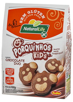 Biscoito Porquinhos Kids Chocolate Duo | Sem glúten e sem leite '100g