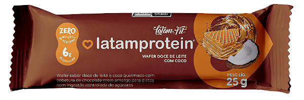 Wafer Doce de Leite e cobertura de Chocolate | 6g de proteína e zero adição de açúcar '25g