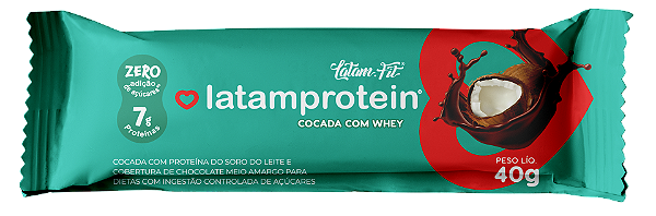 Cocada com cobertura de Chocolate | 7g de Proteína e zero adição de açúcar '40g