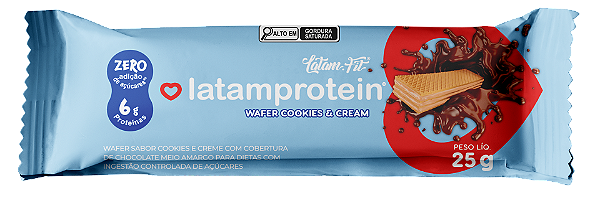 Wafer Cookies & Cream coberto com Chocolate | 6g de proteína e zero adição de açúcar '25g