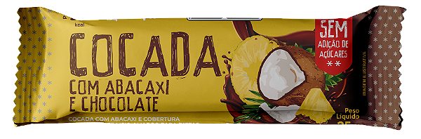 Cocada com Abacaxi e cobertura de Chocolate | sem lactose e zero adição de açúcar '25g