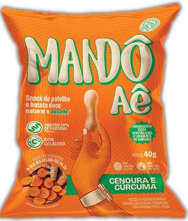 Biscoito de Polvilho Cenoura e Cúrcuma | 9g de proteína e sem leite '40g