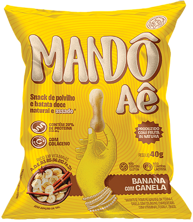 Biscoito de Polvilho Banana e Canela | 9g de proteína e sem leite '40g