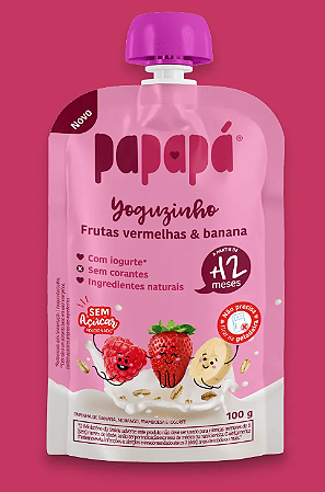 Papinha Yoguzinho Papapá Frutas Vermelhas e Banana' 100g