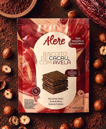 Biscoito de Cacau com Avelã 7g de proteína vegetal | sem glúten e vegano '30g