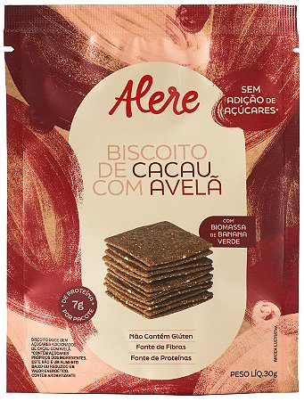 Biscoito de Cacau com Avelã 7g de proteína | sem glúten e vegano '30g