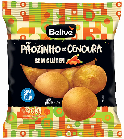 Pãozinho de Cenoura Belive | sem glúten e sem leite '200g