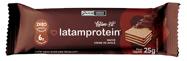 Wafer sabor Avelã Zero Açúcar Latam Protein 25g | 6g de Proteína