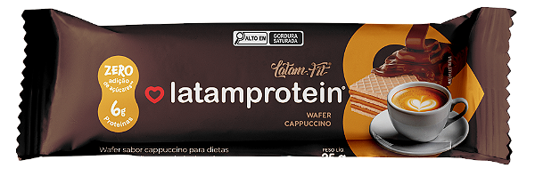 Wafer sabor Cappuccino Zero Açúcar Latam Protein 25g | 6g de Proteína