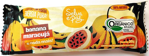 Barra Orgânica de Banana e Maracujá | Selva e Paz '30g