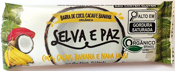 Barra Orgânica de Banana, Nibs de Cacau e Coco | Selva e Paz '30g