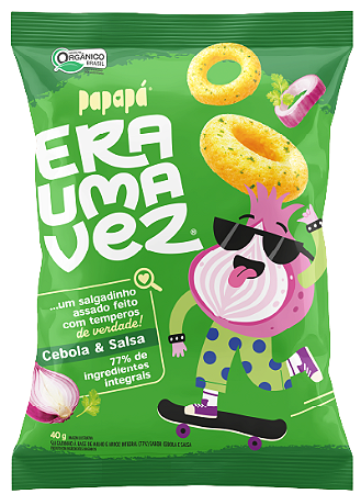 Salgadinho Kids Cebola e Salsa 'Era Uma Vez' da Papapá '40g