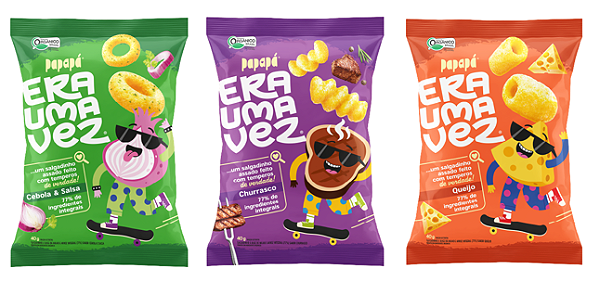 Kit Salgadinhos Kids 'Era Uma Vez' da Papapá com 3 unidades