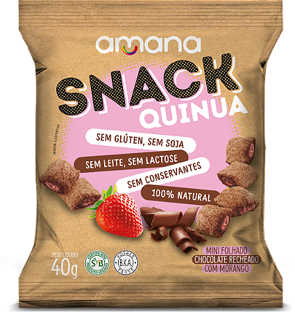 Snack de Quinua com Recheio de Morango (40g)