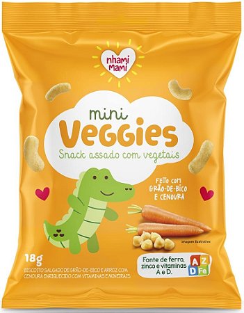 Mini Veggies Biscoito de Arroz com Grão de Bico e Cenoura (18g)