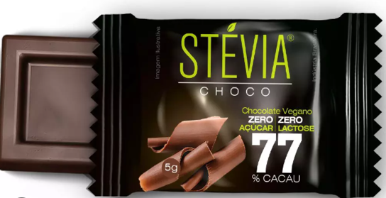 Chocolate 77% Cacau Mini Tablete | sem leite e zero açúcar '5g