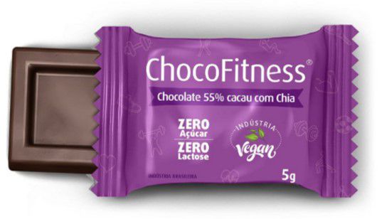Chocolate Mini Tablete com Chia 55% Cacau | Sem adição de açúcar (5g)