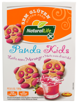 Biscoito Panda Kids Morango | Sem glúten e sem leite ' 100g