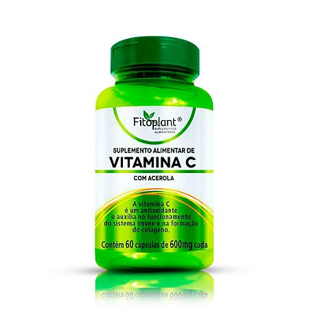 Vitamina C com Acerola 600mg  60 caps - Fitoplant