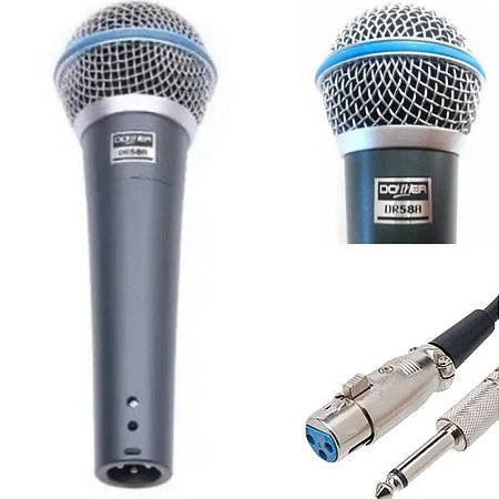 Microfone Donner Dr58A Com Cachimbo e Cabo 4,5m