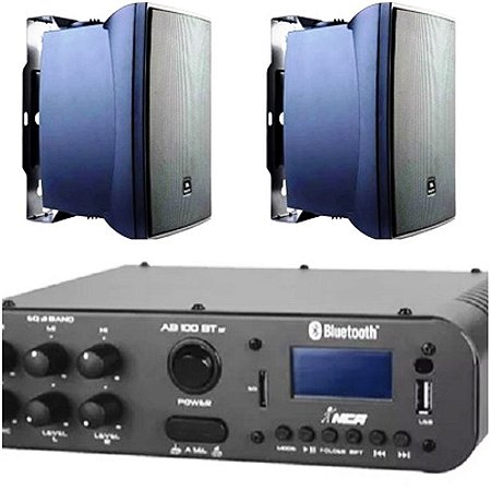Amplificador NCA SA100BT ST Bluetooh + Par de caixa JBL C321P