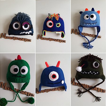 Toucas de croche divertidas monstrinhos- Escolha a sua!
