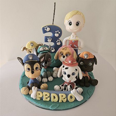 Topo de Bolo cachorrinhos desenho