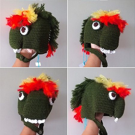 Touca dinossauro crochê opções
