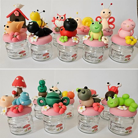 10 Potinhos Lembrancinhas Bichinhos de Jardim personalizado
